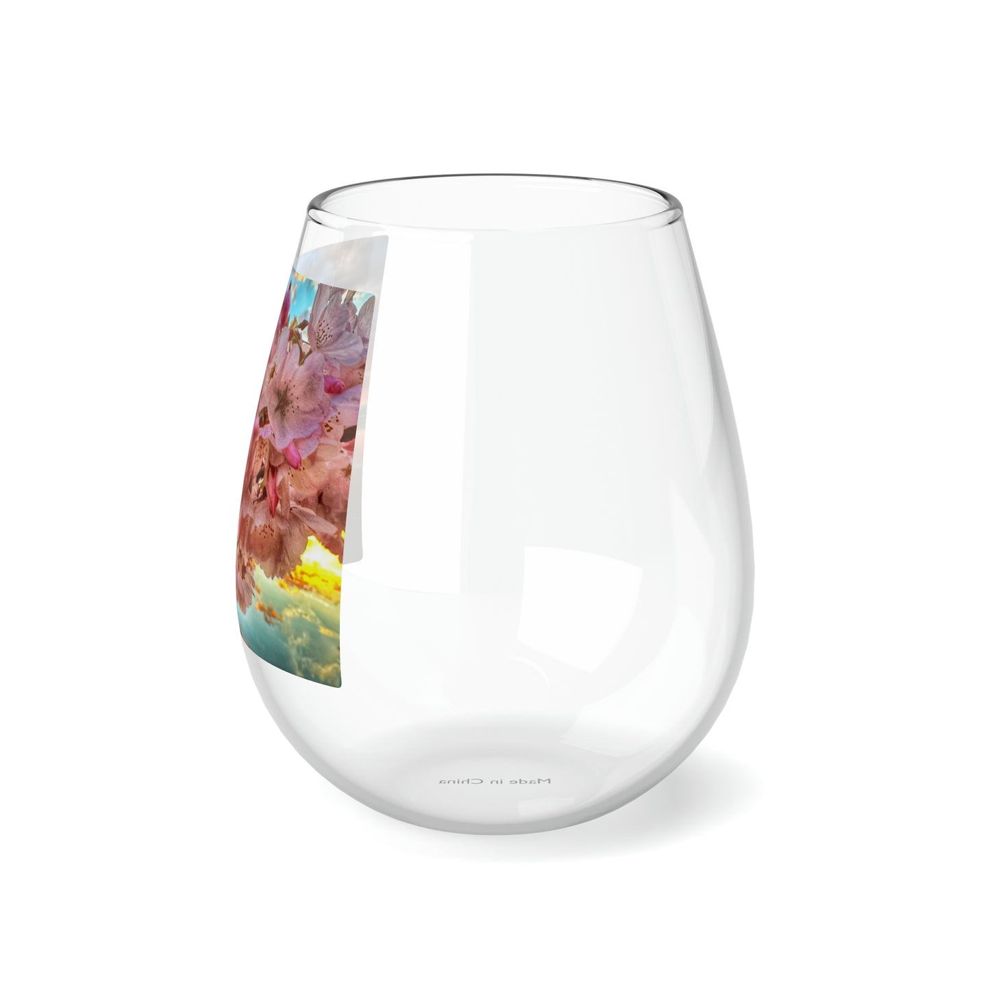 Cherry Blossom 1 Stemless Wine Glass, 11.75oz