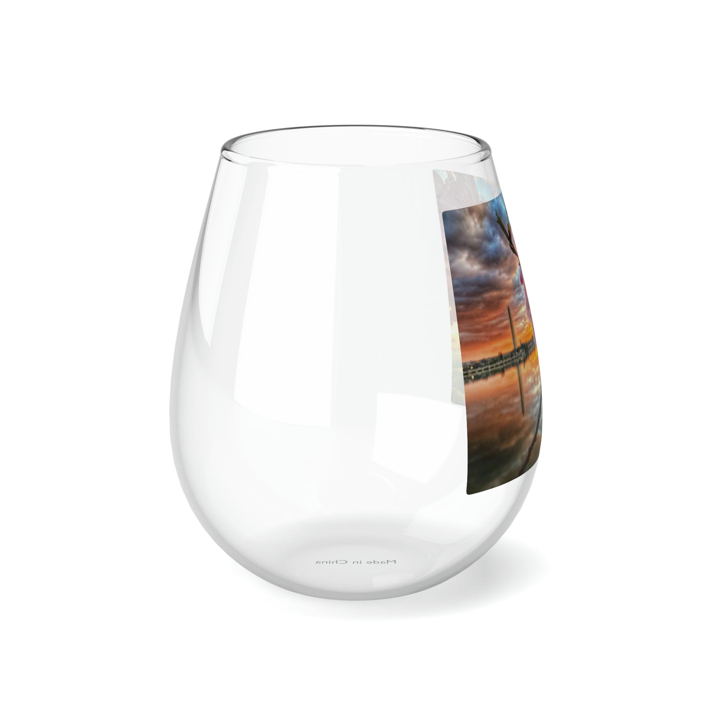 Cherry Blossom 1 Stemless Wine Glass, 11.75oz